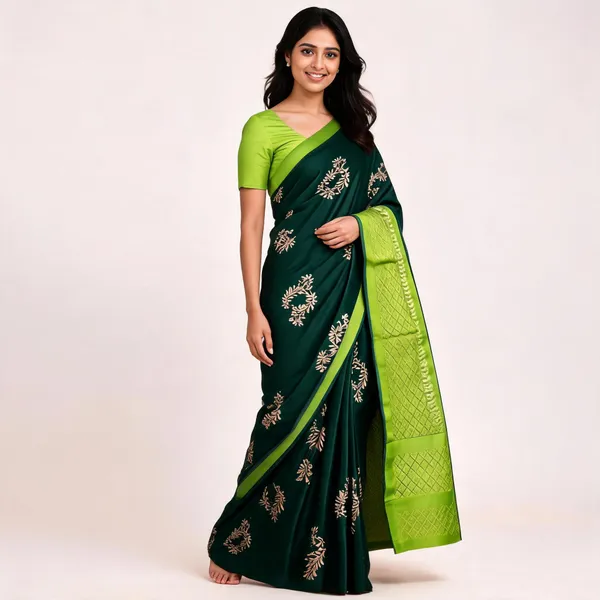Multicolor_Soft_Litchi_Silk_Saree_For_Women