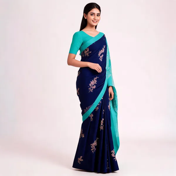 Multicolor_Soft_Litchi_Silk_Saree_For_Women