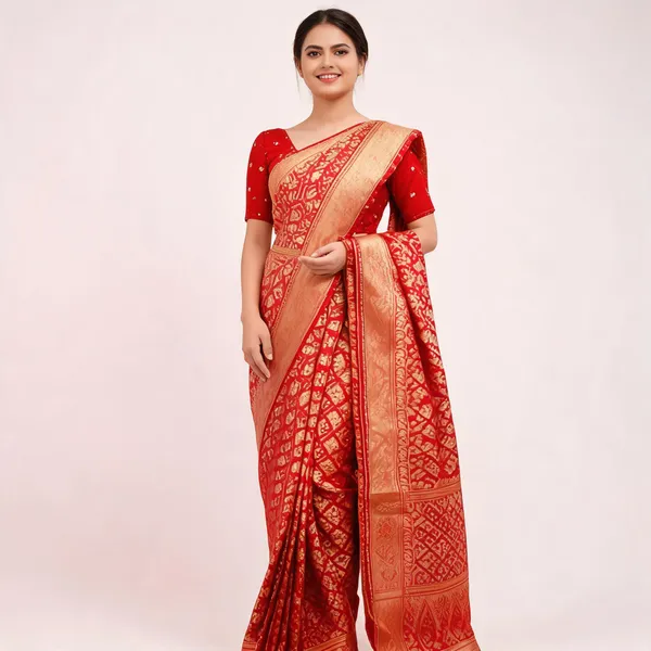 Red_Soft_Litchi_Silk_Saree_For_Women