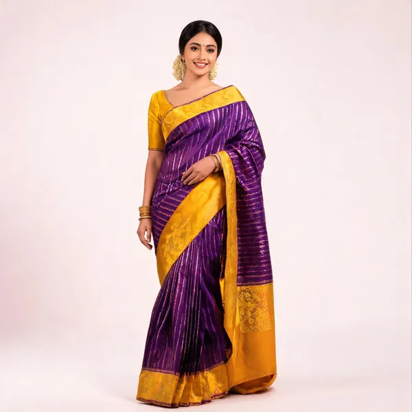 Purple_&_Gold_Soft_Litchi_Silk_Saree_For_Women