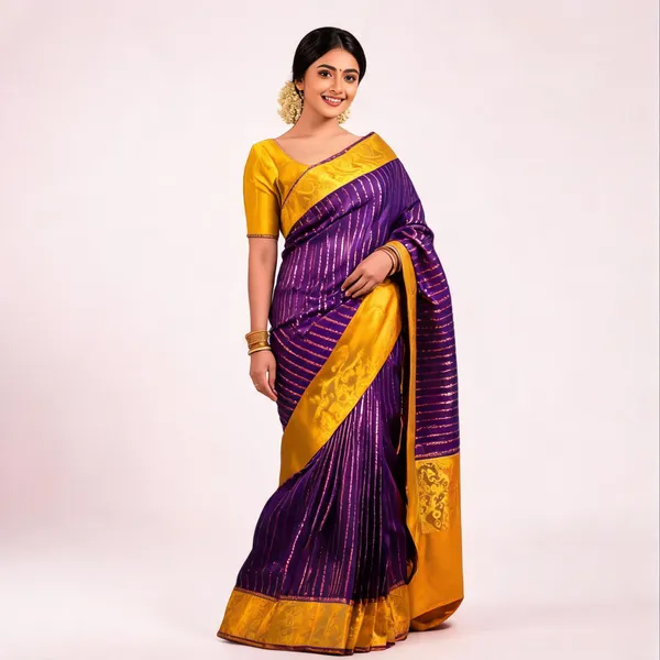 Purple_&_Gold_Soft_Litchi_Silk_Saree_For_Women