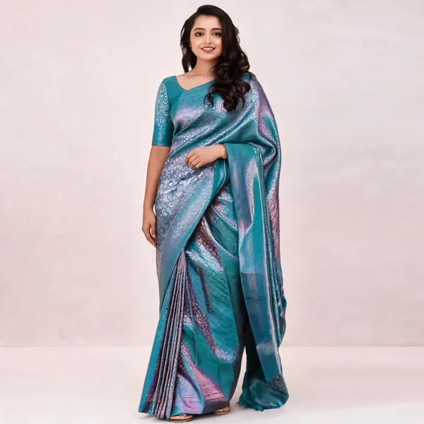 Sky_Blue_Soft_Litchi_Silk_Saree_For_Women