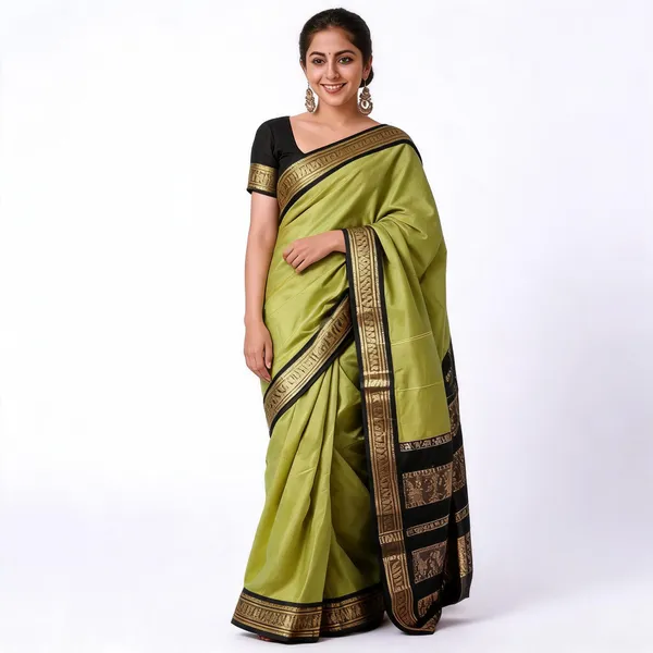 Mint_Green_Soft_Litchi_Silk_Saree_For_Women