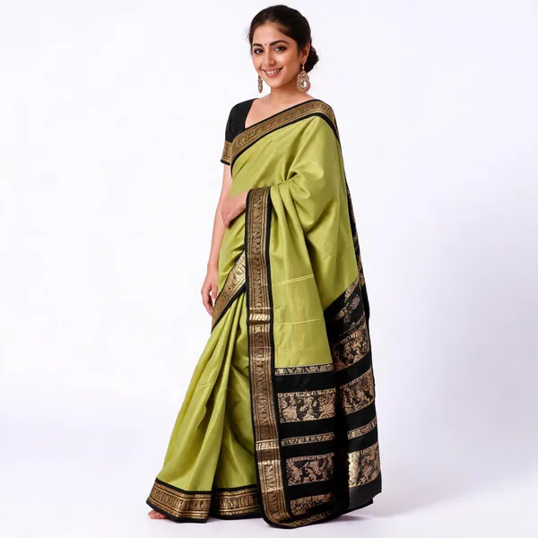 Mint_Green_Soft_Litchi_Silk_Saree_For_Women