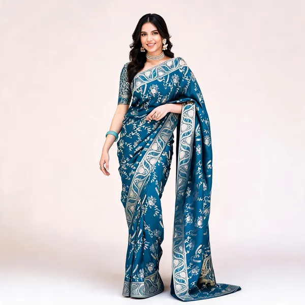 Sky_Blue_Soft_Litchi_Silk_Saree_For_Women