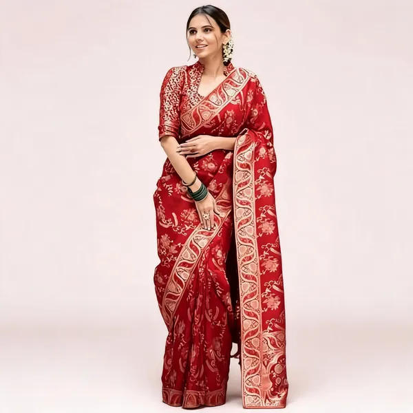 Red_Soft_Litchi_Silk_Saree_For_Women