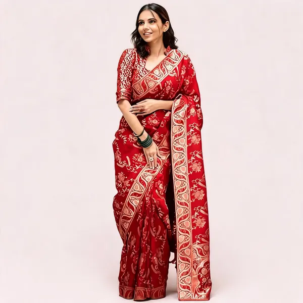 Red_Soft_Litchi_Silk_Saree_For_Women