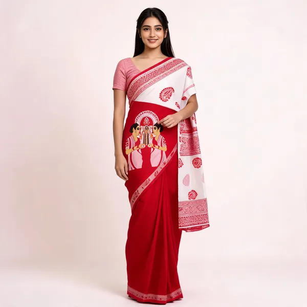 Multicolor_Soft_Litchi_Silk_Saree_For_Women