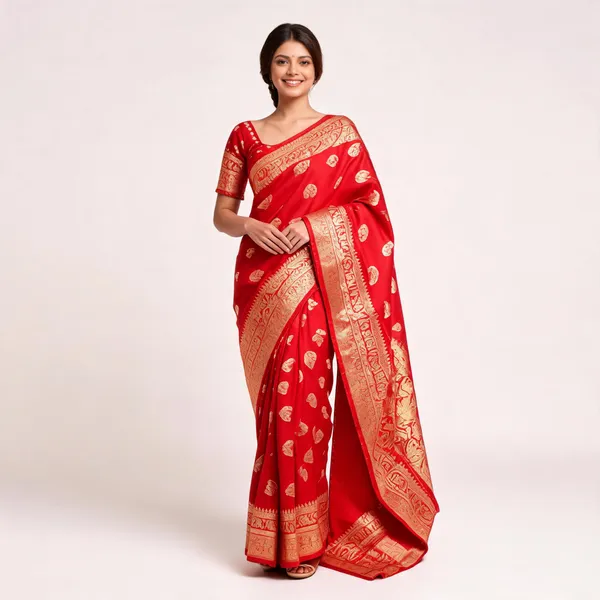 Red_Soft_Litchi_Silk_Saree_For_Women