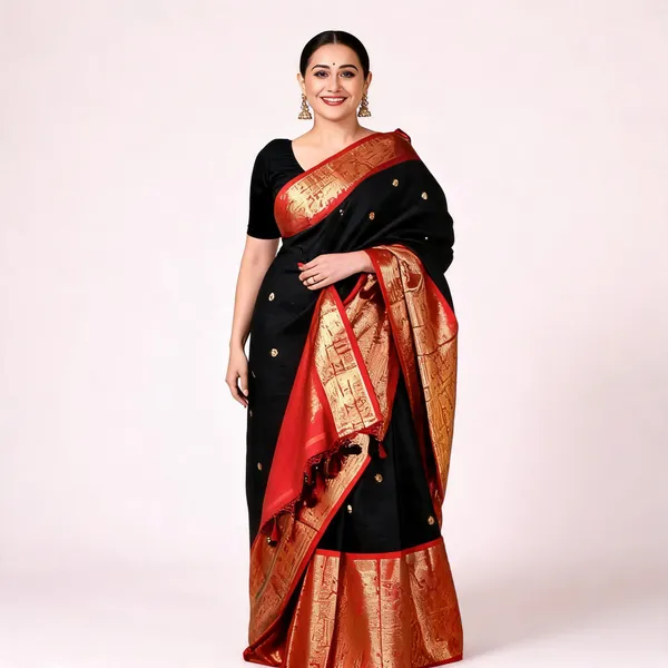 Black_Soft_Litchi_Silk_Saree_For_Women