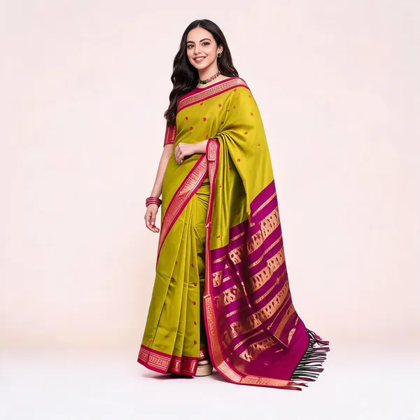 Multicolor_Soft_Litchi_Silk_Saree_For_Women