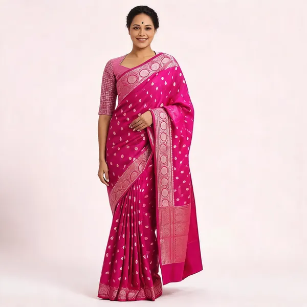 Pink_Soft_Litchi_Silk_Saree_For_Women