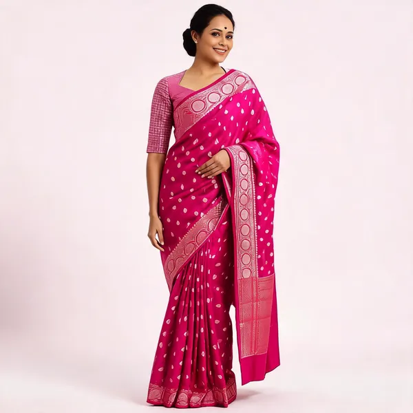 Pink_Soft_Litchi_Silk_Saree_For_Women