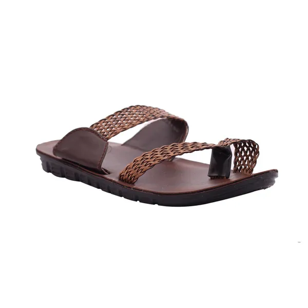 Dark_Brown_Synthetic_Leather_Slippers_For_Men