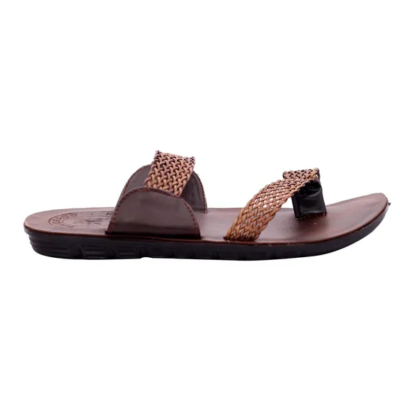 Dark_Brown_Synthetic_Leather_Slippers_For_Men