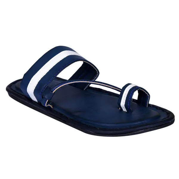 Blue_Synthetic_Leather_Slippers_For_Men