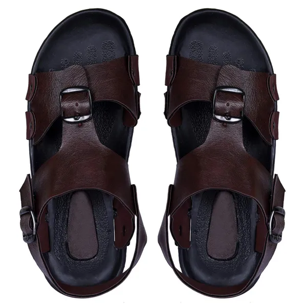 Brown_Synthetic_Leather_Sandals_For_Unisex