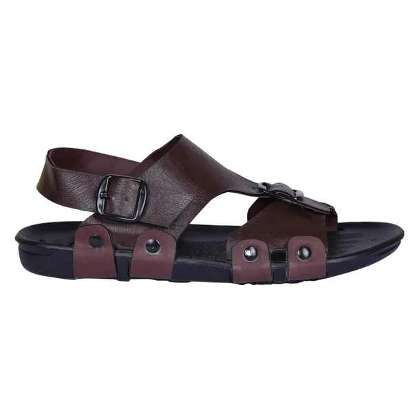 Brown_Synthetic_Leather_Sandals_For_Unisex