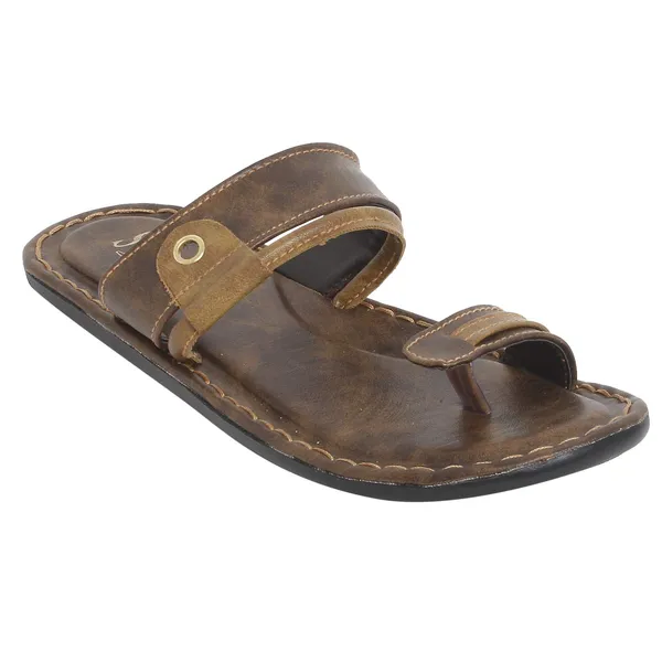 Beige_Sysnthetic_Leather_Slippers_For_Unisex