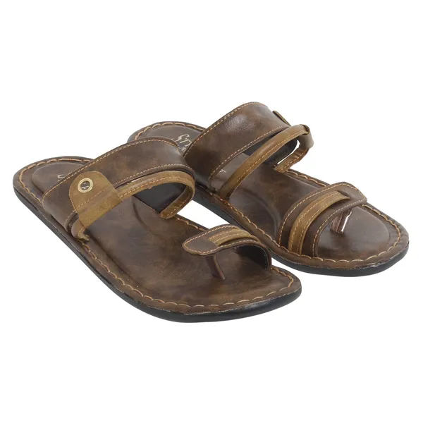 Beige_Sysnthetic_Leather_Slippers_For_Unisex