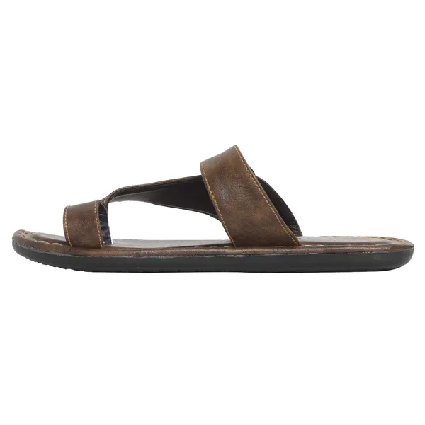 Dark_Brown_Sysnthetic_Leather_Slippers_For_Unisex