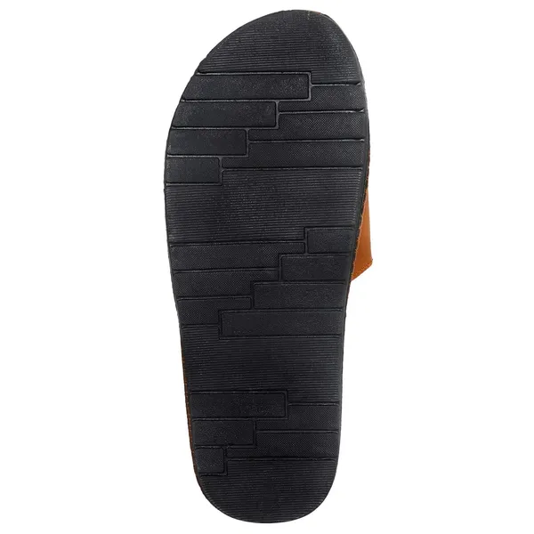 Tan_Synthetic_Leather_Slides_For_Unisex