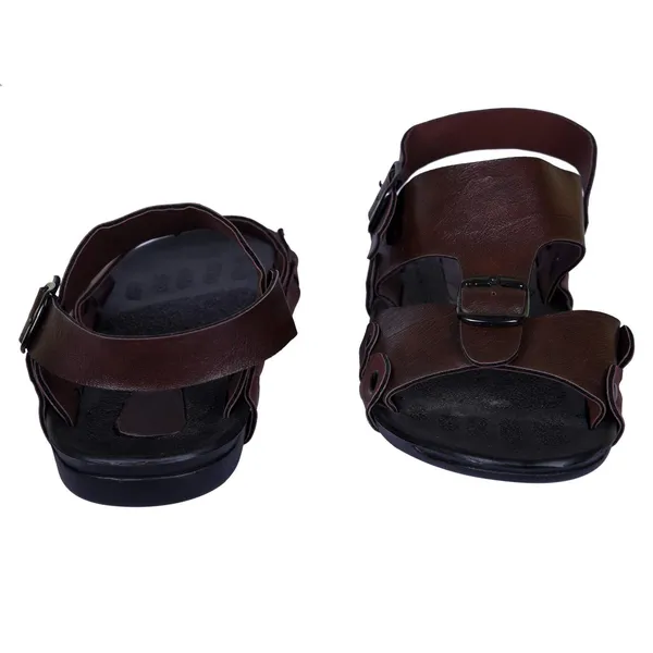 Brown_Synthetic_Leather_Sandals_For_Unisex