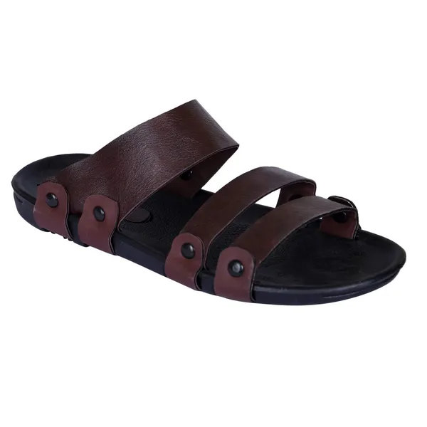 Brown_Synthetic_Leather_Sandals_For_Unisex