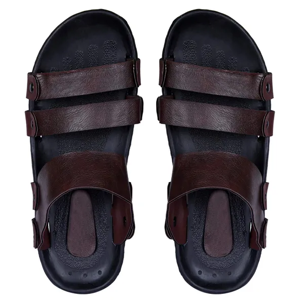 Brown_Synthetic_Leather_Sandals_For_Unisex