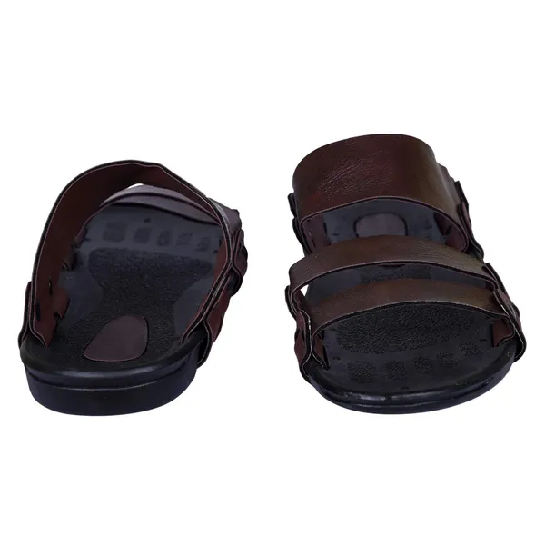 Brown_Synthetic_Leather_Sandals_For_Unisex