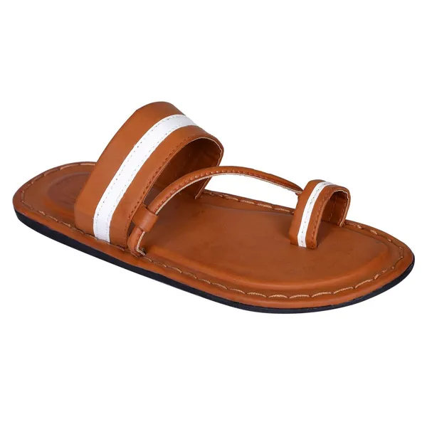 Tan_Synthetic_Leather_Slippers_For_Men