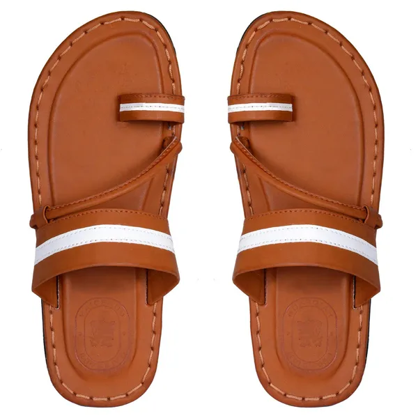 Tan_Synthetic_Leather_Slippers_For_Men