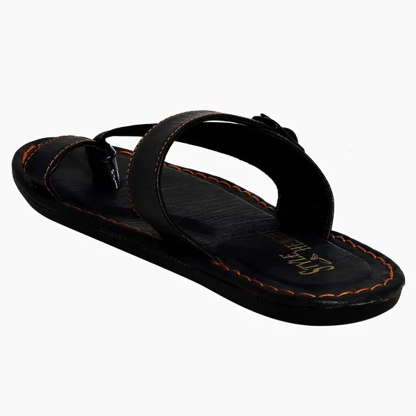 Black_Sysnthetic_Leather_Slippers_For_Unisex