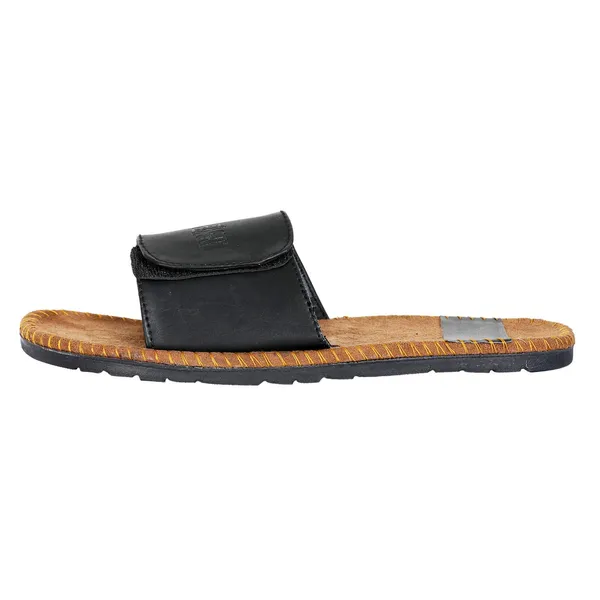 Black_Synthetic_Leather_Slides_For_Unisex