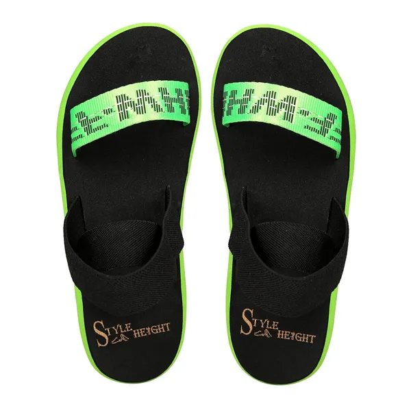 Green_Synthetic_Leather_Sandals_For_Men