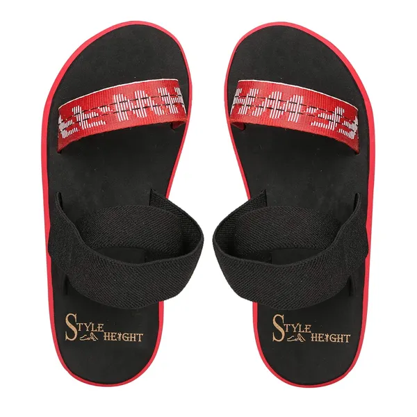Red_Synthetic_Leather_Sandals_For_Men
