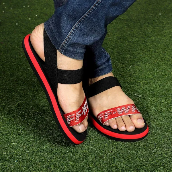 Red_Synthetic_Leather_Sandals_For_Men