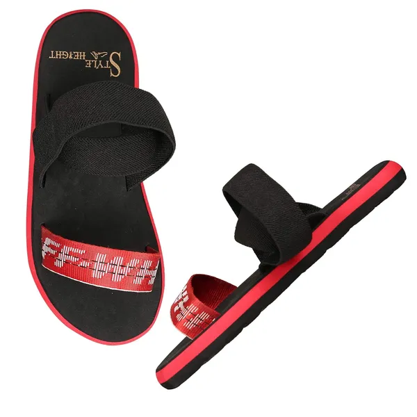 Red_Synthetic_Leather_Sandals_For_Men
