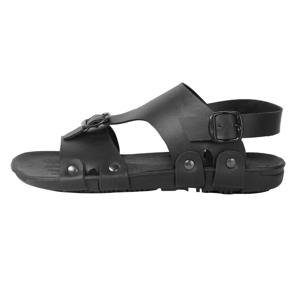 Black_Synthetic_Leather_Sandals_For_Men