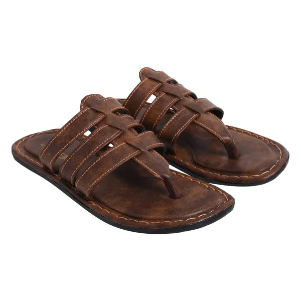Dark_Brown_Synthetic_Leather_Sandals_For_Men