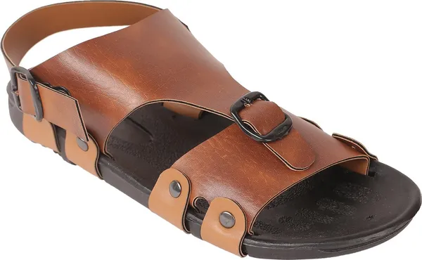 Tan_Synthetic_Leather_Sandals_For_Men