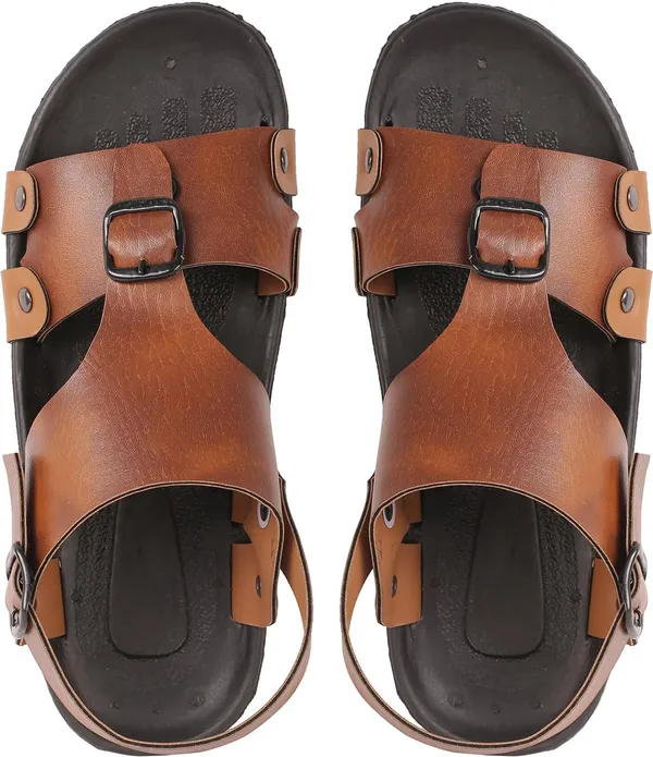 Tan_Synthetic_Leather_Sandals_For_Men