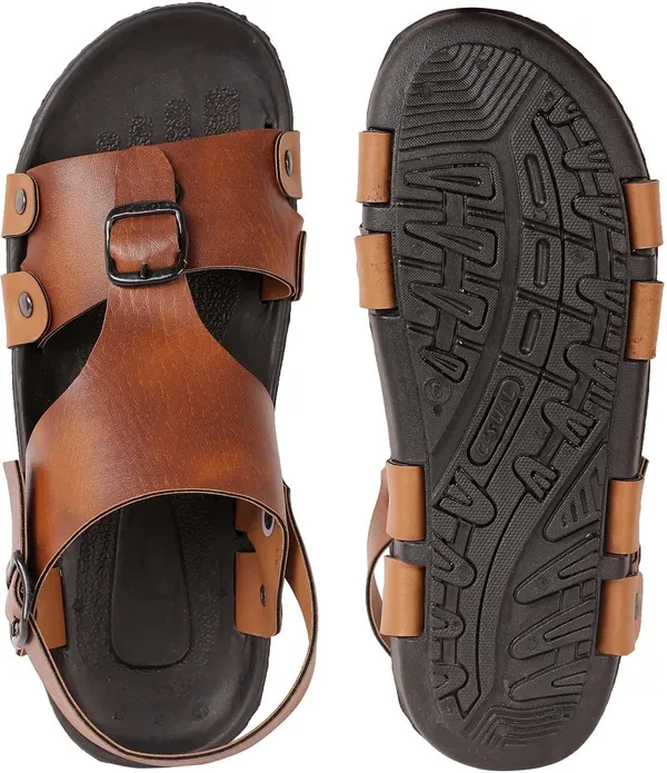 Tan_Synthetic_Leather_Sandals_For_Men