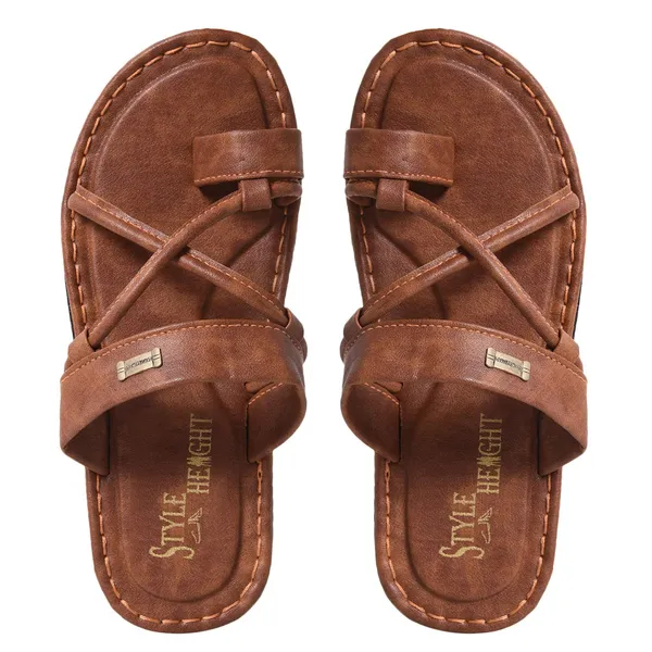 Brown_Synthetic_Leather_Slippers_For_Men