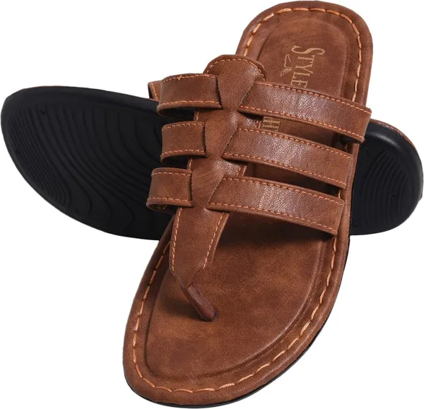Brown_Synthetic_Leather_Sandals_For_Men