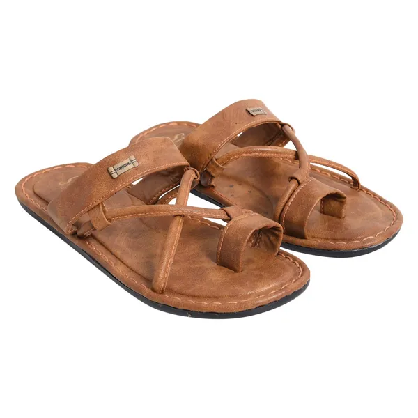 Tan_Synthetic_Leather_Sandals_For_Men