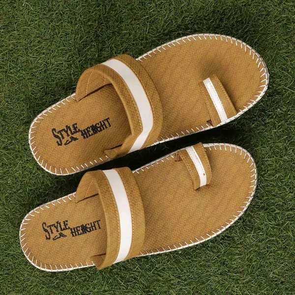 Tan_Synthetic_Leather_Flip_Flops_For_Men