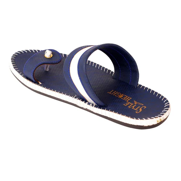Blue_Synthetic_Leather_Flip_Flops_For_Men