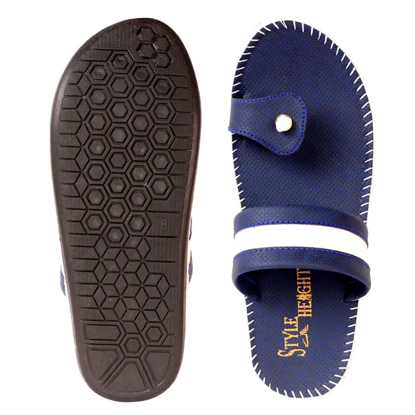 Blue_Synthetic_Leather_Flip_Flops_For_Men