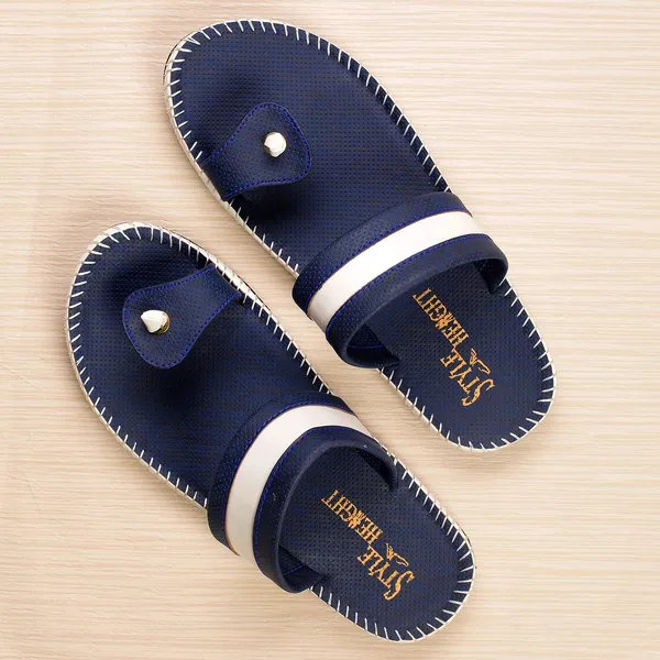 Blue_Synthetic_Leather_Flip_Flops_For_Men